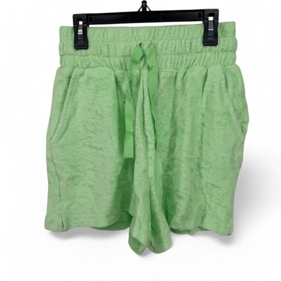 ASOS Design Women's Terrycloth High Rise Shorts Pockets Green Size 4 - Picture 1 of 4